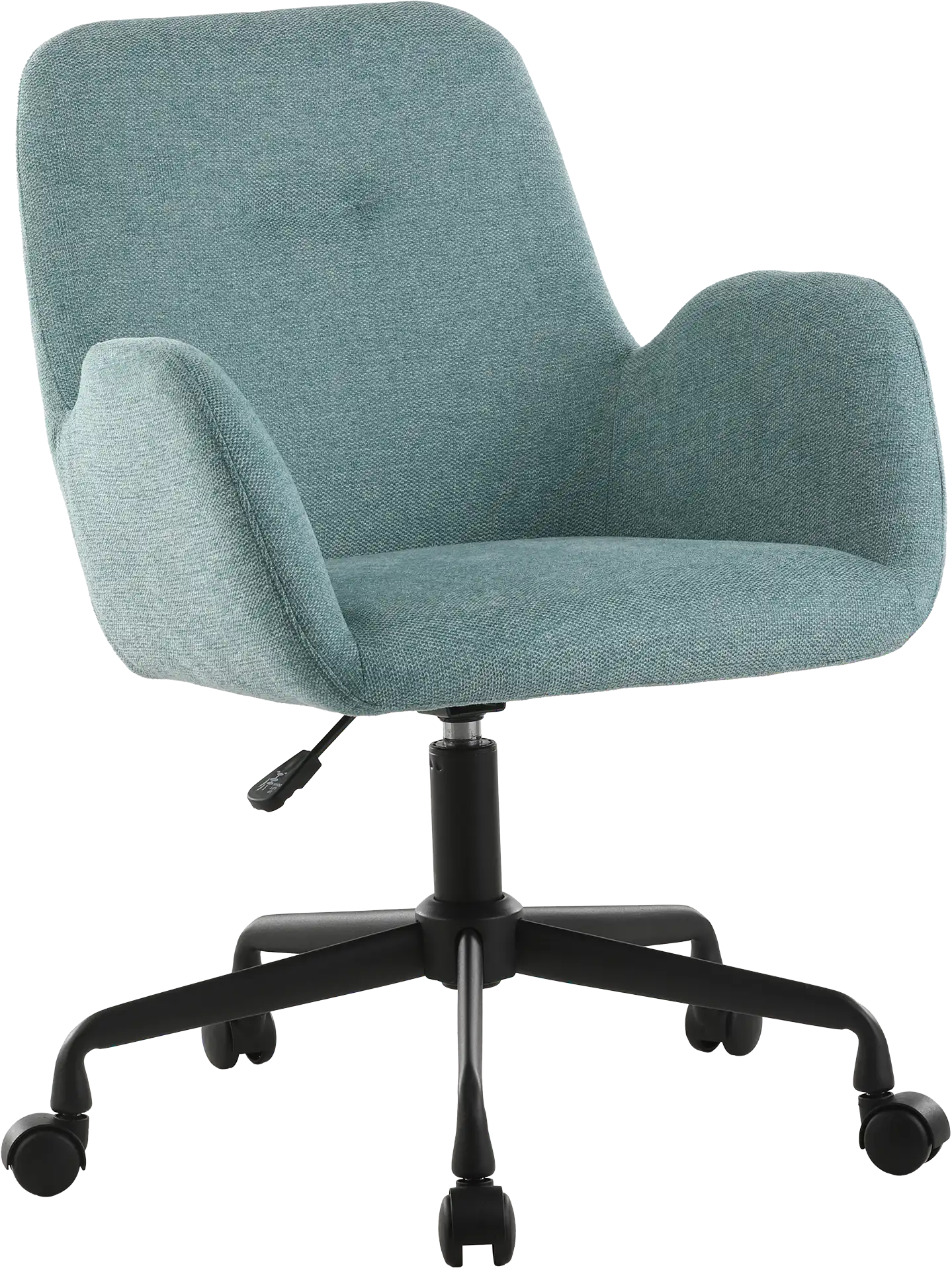 FAUTEUIL TISSU SHINEO TURQUOISE ROULETTES